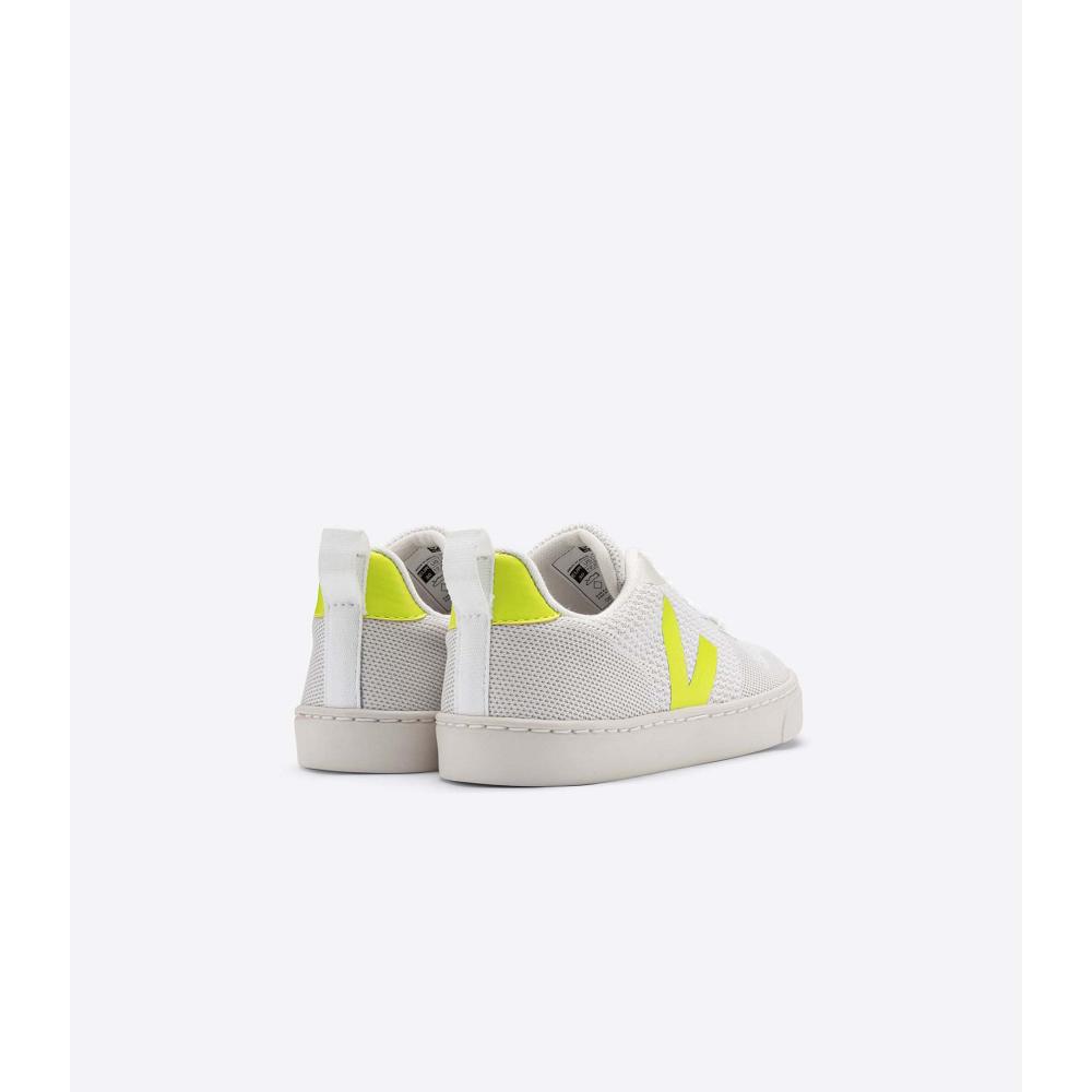 Veja V-10 MALHA BRANCO ALUMINIO Schoenen Kinderen White/Green | NL 794NWY